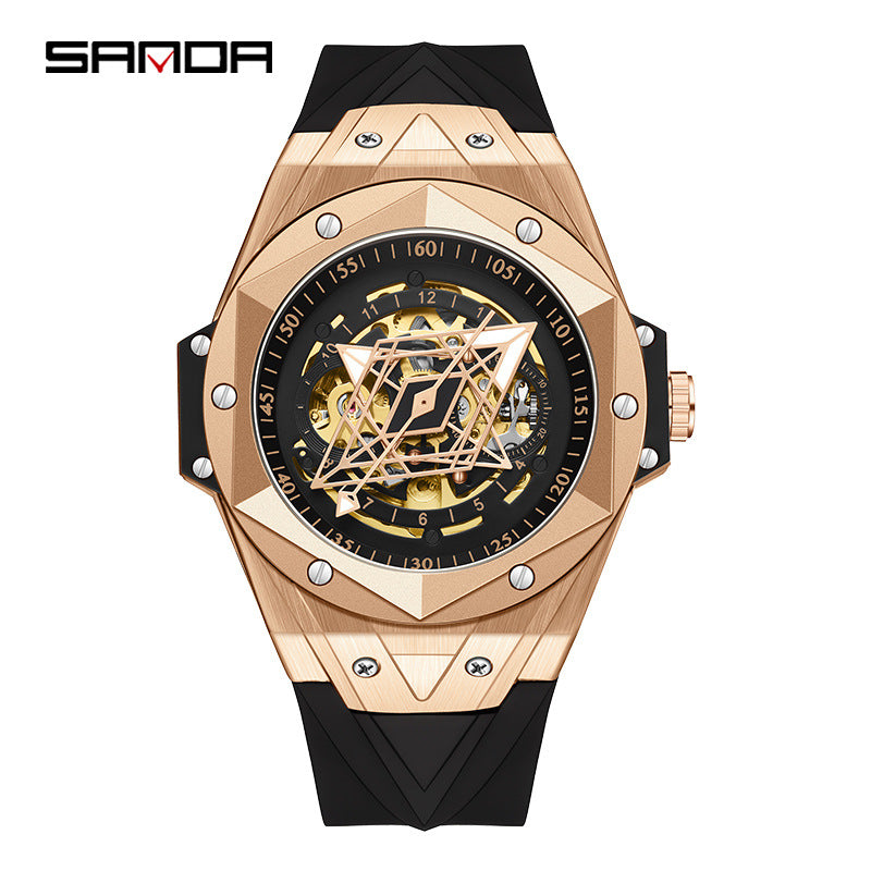 HHSUIRO-Men's Luxury Skeleton Fluorescent Watch