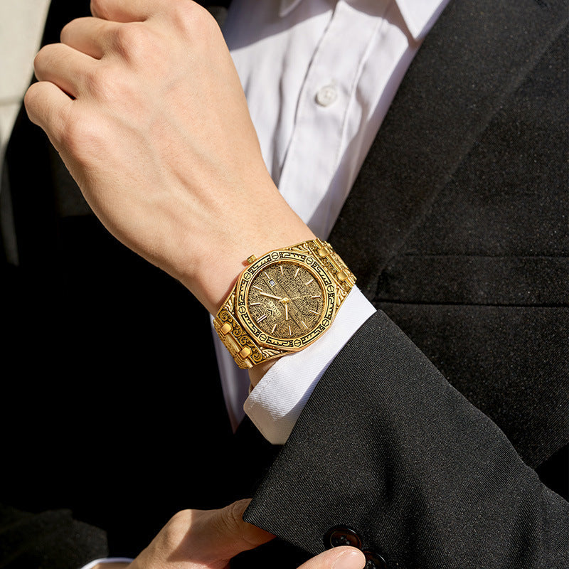 HHSUIRO-luxury gold noble watch