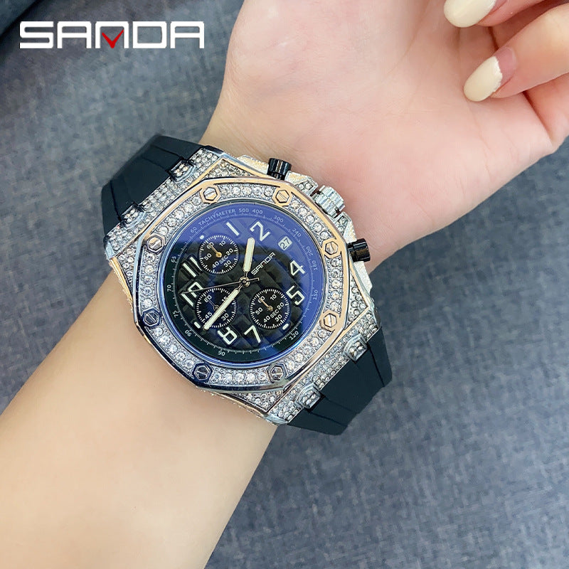 Men's Luxury Octagon Star Diamond Watch