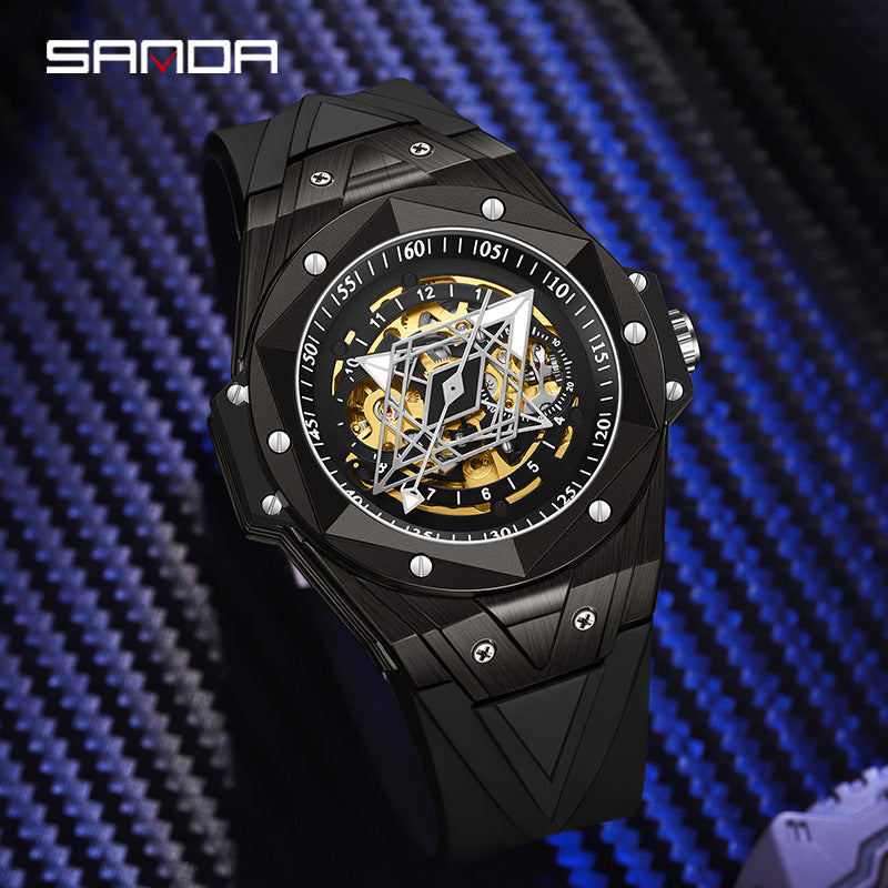 HHSUIRO-Men's Luxury Skeleton Fluorescent Watch