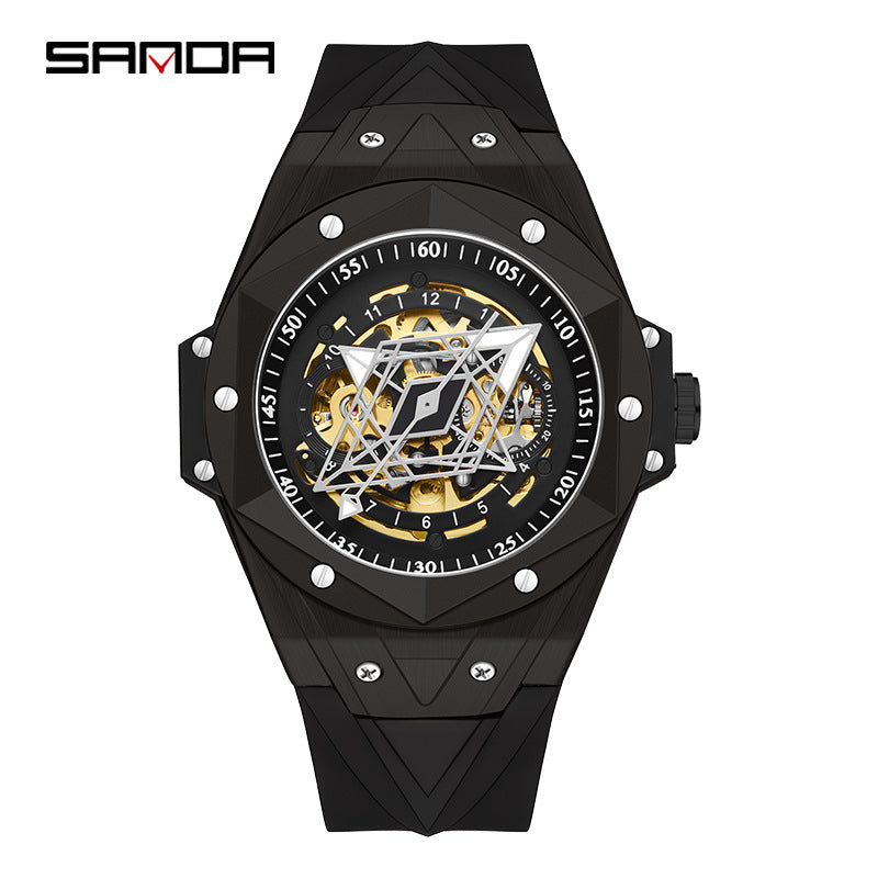 HHSUIRO-Men's Luxury Skeleton Fluorescent Watch
