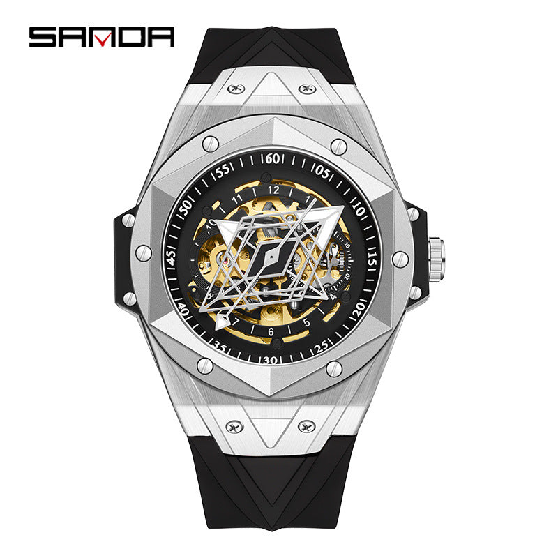 HHSUIRO-Men's Luxury Skeleton Fluorescent Watch