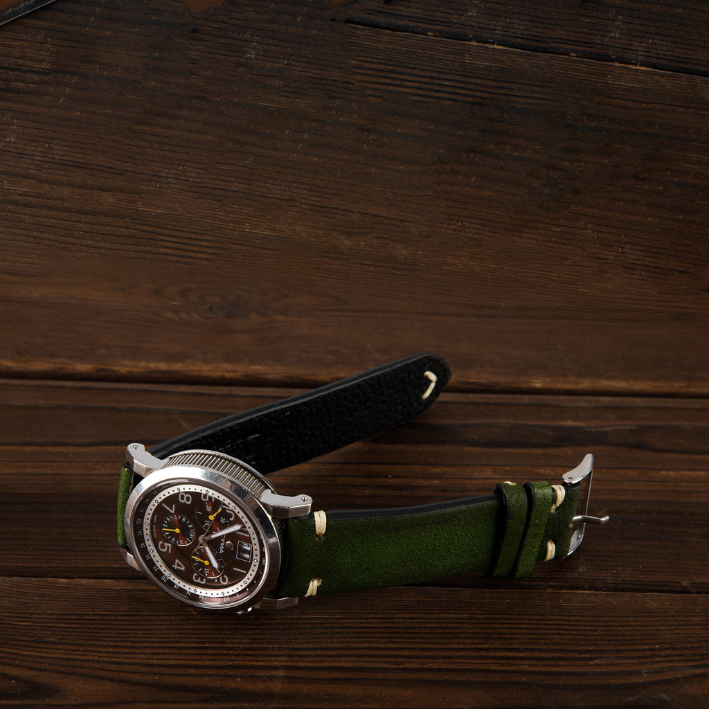 HHSUIRO Watch Strap -BLACKISH GREEN