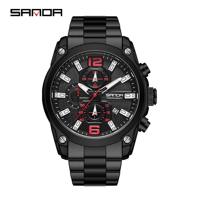 HHSUIRO-Men's Steel Band Quartz Watch
