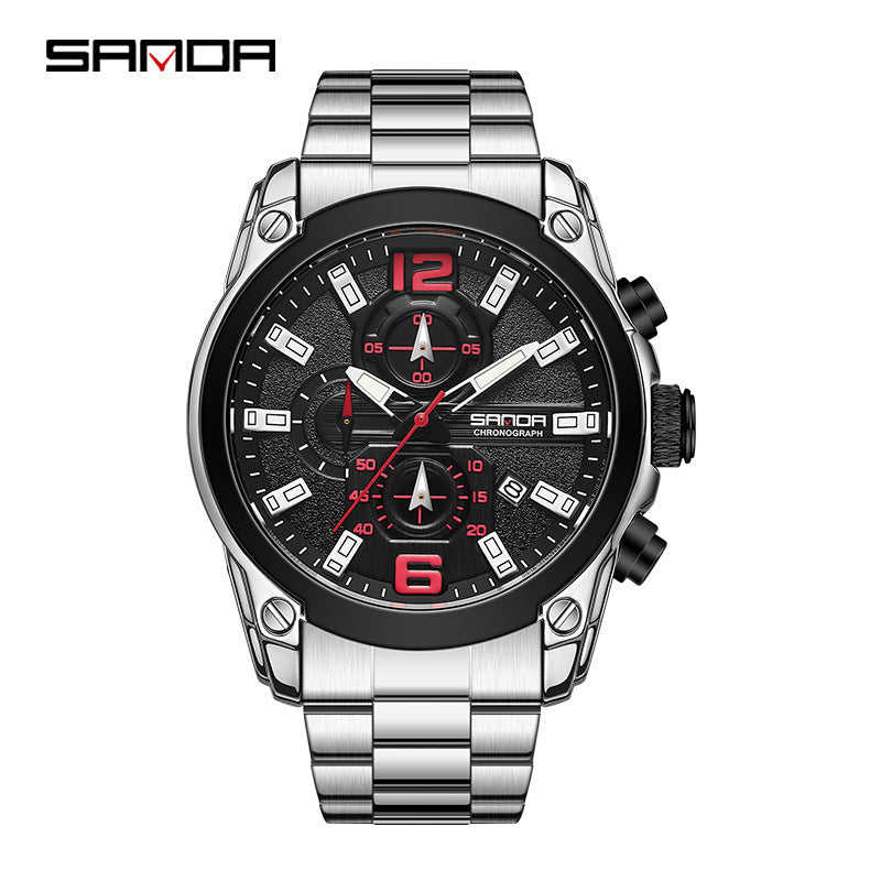 HHSUIRO-Men's Steel Band Quartz Watch