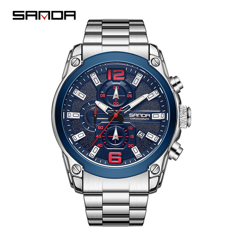 HHSUIRO-Men's Steel Band Quartz Watch